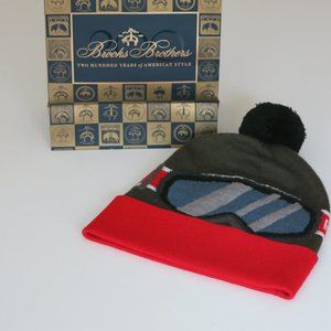 Brooks Brothers x Spyder Ski Goggles Pom Hat with Gift Bag Brand New